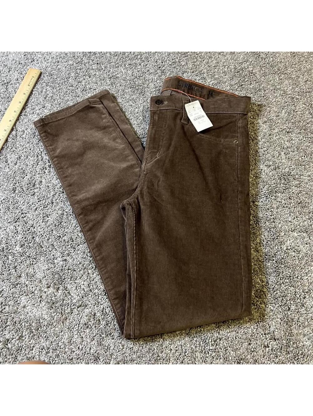 Crewcuts by J.Crew Boy’s Youth Brown Stretch Corduroy Pants Size 14 NWT